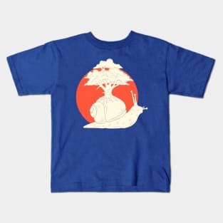 Slow Snail With Tree Kids T-Shirt